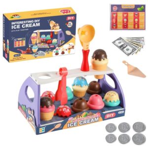 Parent-child Interaction Pretend Play DIY Ice Cream Cone Sackable Store Game