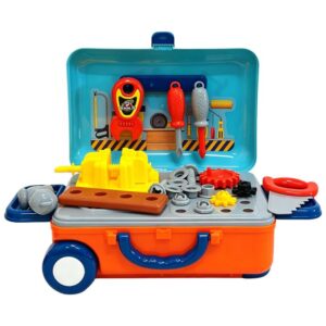 Simulation Plastic Pretend Play Pull Rod Box, Tools, Kitchen, Doctors, Beauty