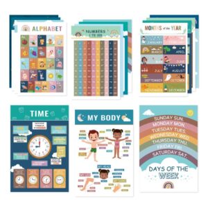 16pcs / Set Children Early Education Bohemian Style English Learning Wall Charts