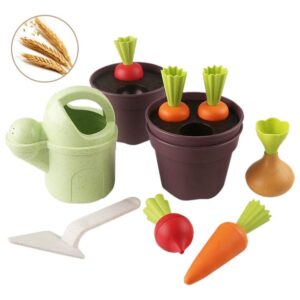Wheat Straw Children Pretend Play Early Education Toy Potted Plant Set