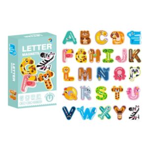 Kids Early Education Magnetic Refrigerator Puzzle Educational Toy, 26pcs Letter, Animals, Cars, Numbers, 26pcs Lowercase