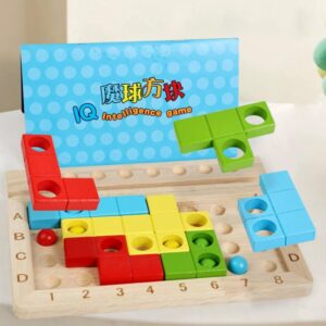Children Magic Cube Wooden Educational Building Block Puzzle