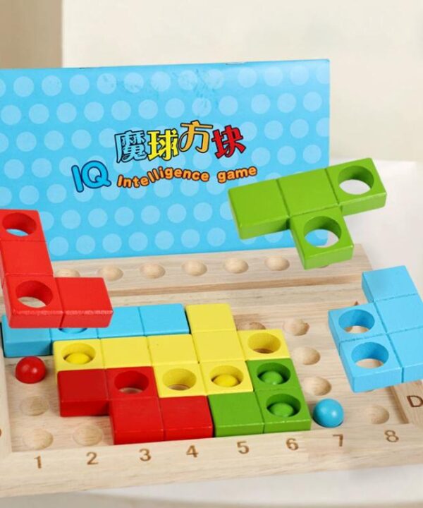 Children Magic Cube Wooden Educational Building Block Puzzle