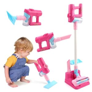 Children Pretend Play Electric Simulation Sound and Light Vacuum Cleaner with Base, with Base