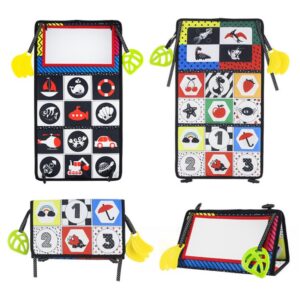 Early Childhood Education Foldable Cloth Book Toy with Distorting Mirror, Number, Number+4-page Cloth Book, Number+4-page Dinosaur Book&Teether, Number+4-page Animals Book&Teether, Letter, Letter+4-page Cloth Book, Letter+3-page Cloth Book...