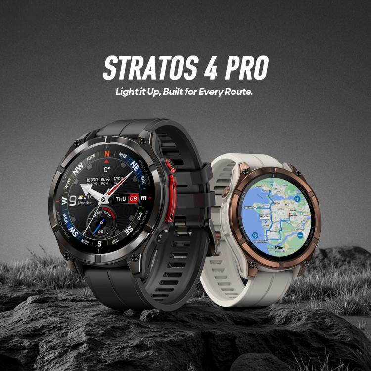 Zeblaze Stratos 4 Pro Rugged Outdoor GPS Smart Watch 1.43 inch Screen 5 ATM & IP69K Built-in Flashlight - Image 4