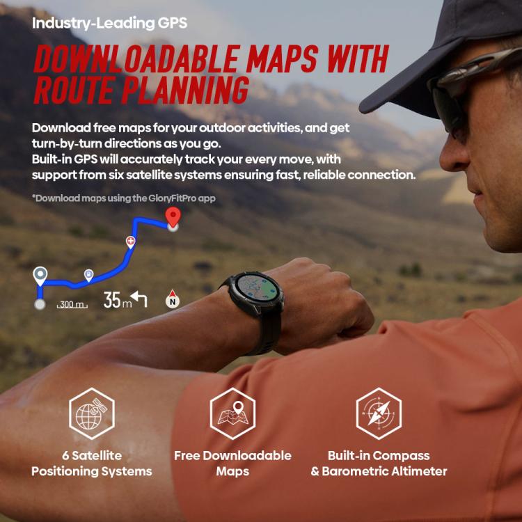 Zeblaze Stratos 4 Pro Rugged Outdoor GPS Smart Watch 1.43 inch Screen 5 ATM & IP69K Built-in Flashlight - Image 6