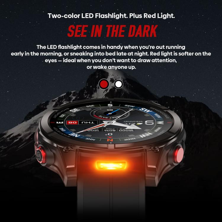 Zeblaze Stratos 4 Pro Rugged Outdoor GPS Smart Watch 1.43 inch Screen 5 ATM & IP69K Built-in Flashlight - Image 7