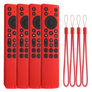 XDcase 4pcs Soft Silicone Protective Case with Mini Strap, For TCL RC923A / RC813A TV Remote