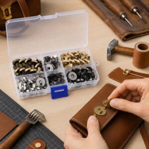 4 Color Sutureless Magnetic Metal Wallet Snap Set, 20pcs, 40pcs