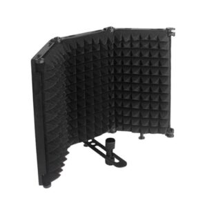 M3P Foldable Three-Panel Microphone Isolation Shield Windproof Screen with Phone Clip, M3P Isolation Shield+Phone Clip