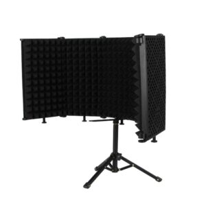 M5 Foldable Five-Panel Microphone Isolation Shield with Tripod and Pop Filter Kit, M5 Isolation Shield+Tripod+Pop Filter