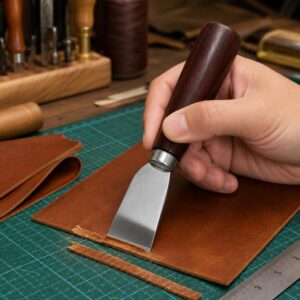 Solid Wood Handle Stainless Steel Leather Cutter Cutting Tool