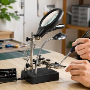 16129-C1 Desktop Welding Repair Stand Magnifying Glass with LED Light