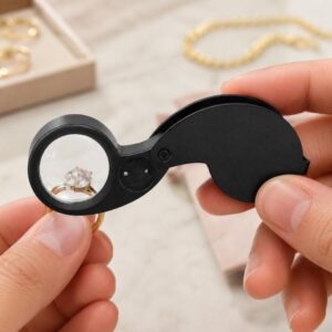 21011 Portable Foldable 40x Magnifying Glass with LED Light