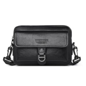 WEIXIER D1226 Retro Shoulder Bag PU Leather Waterproof Crossbody Sling Bag