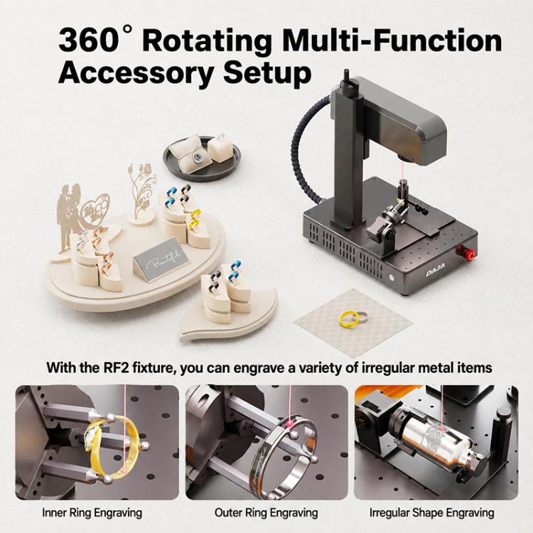 DAJA M1 Ultra Mini Fiber Laser Marking Machine 10W High-Power Fully Automatic Fiber Optic Engraving Machine, M1 Ultra, M1 Ultra + Rotary Axis, M1 Ultra + Rotary Clamp, M1 Ultra + Rotary Axis + Clamp - Image 13