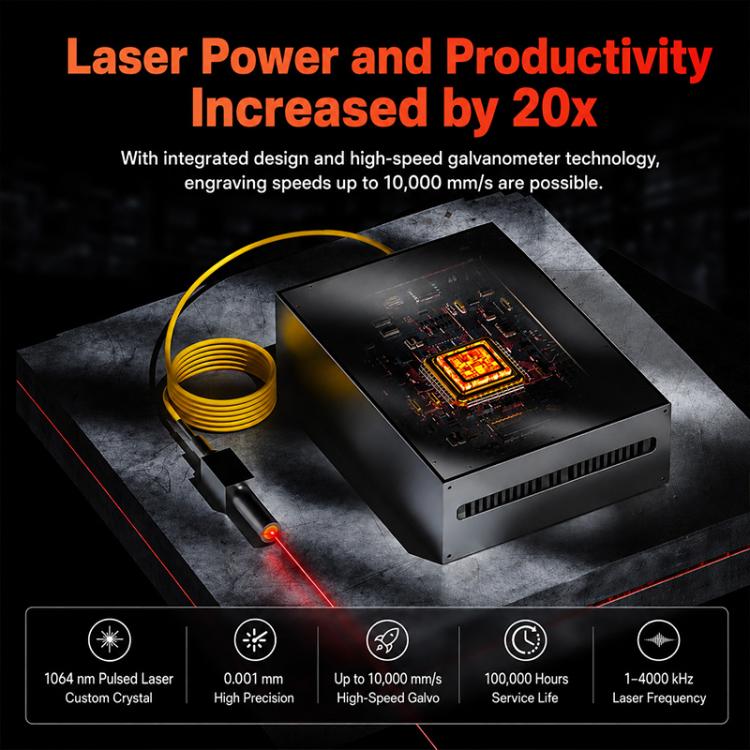 DAJA M1 Ultra Mini Fiber Laser Marking Machine 10W High-Power Fully Automatic Fiber Optic Engraving Machine, M1 Ultra, M1 Ultra + Rotary Axis, M1 Ultra + Rotary Clamp, M1 Ultra + Rotary Axis + Clamp - Image 7
