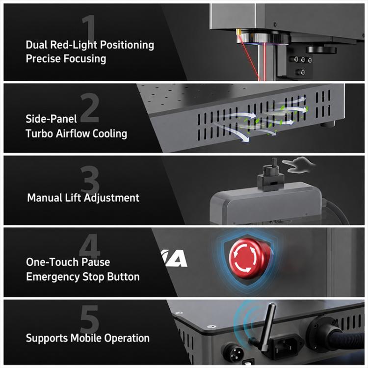DAJA M1 Ultra Mini Fiber Laser Marking Machine 10W High-Power Fully Automatic Fiber Optic Engraving Machine, M1 Ultra, M1 Ultra + Rotary Axis, M1 Ultra + Rotary Clamp, M1 Ultra + Rotary Axis + Clamp - Image 9