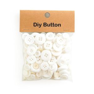 150g/Pack Mixed Sizes Colorful Round Resin Buttons DIY Craft Kit for Children, 250-350 Pieces/Pack, Round