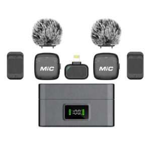 Mic 3 Portable Wireless Lavalier AI Noise Reduction Microphone, 2 in 1 8 Pin Receiver with Charging Dock, 1 in 1 8 Pin Receiver, 2 in 1 Type-C Receiver with Charging Dock, 1 in 1 Type-C Receiver