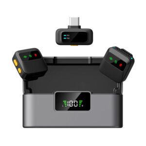 Q19 Wireless Lavalier Noise Reduction Microphone with Monitoring Function, Type-C, 8 Pin, U-shaped Interface, Dual Interface