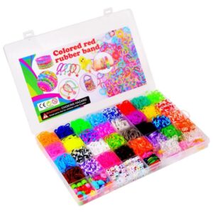 2500 PCS/Box 40-grid Rainbow Rubber Bands DIY Craft Bracelet Making Kit