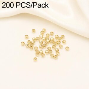 200 PCS/Pack Tarnish-Resistant Eco Copper Crimp Stopper Beads for DIY Jewelry Making, 1.5mm Stopper Hole 0.8mm, 2mm Stopper Hole 1mm, 2.5mm Stopper Hole 1.5mm, 3mm Stopper Hole 1.7mm