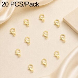 20 PCS/Pack Gold Plated Lobster Clasp Bracelet Necklace Buckle Closing Spring Buckle for DIY Jewelry Making, 301#10mm, 302#12mm, 901#10mm, 902#12mm, 303#14mm