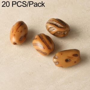 20 PCS/Pack Natural 18-Seed Bodhi Loose Beads for DIY Bracelets Accessories, Vertical Hole Dragon Bone, Amber, Duck Tendon Vine, Moon Seed, Wild Walnut, Horizontal Hole Dragon Bone, Oval Golden Line, Small Ruyi Bodhi Bead 5-7 mm, Purple Skin, Soapberry...