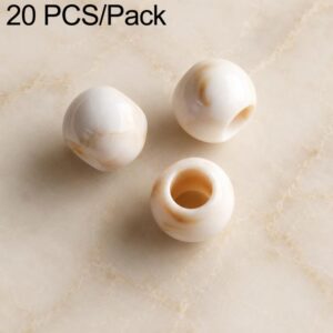 20 PCS/Pack Large-hole Acrylic Beads DIY Accessories, Milk Coffee 12 x 10 mm, Caramel 12 x 10 mm, Earthy Brown 12 x 10 mm, Large Milk Coffee 15 x 13 mm, Milk Coffee 12 x 13 mm, Small Milk Coffee 10 x 8 mm, Milk Coffee 13 x 17 mm, Marbled Barrel 12 x 16...