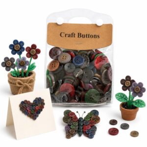 175g/Pack Mixed Sizes Colorful Round Resin Buttons DIY Craft Kit, 250-400 Pieces/Pack