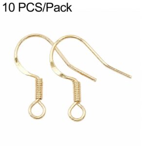 10 PCS/Pack S925 Sterling Silver Earring Hooks Semi-finished Earrings for DIY Jewelry Making, Hooks, Bead Spring Large Hooks