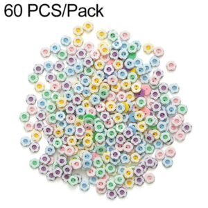 60 PCS/Pack 12mm Colorful Double-layered Plum Blossom Patterns Resin Buttons DIY Craft Kit for Children