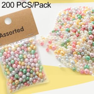 100 PCS/Pack Colored ABS Plastic Beads DIY Bracelets Accessories, 6mm + 8mm Colorful, 6mm White, 6mm Colorful, 8mm Colorful