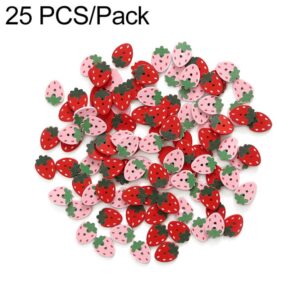 25 PCS/Pack Strawberry-shaped Wooden Buttons DIY Craft Kit