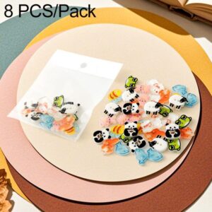 8 PCS/Pack Colorful Animal-shaped Design Resin Buttons