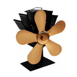 YL602 5-Blade High Temperature Metal Heat Powered Fireplace Stove Fan, YL602 (Gold), YL602 (Rose Red), YL602 (Silver), YL602 (Black), YL602 (Bronze), YL602 (Grey)