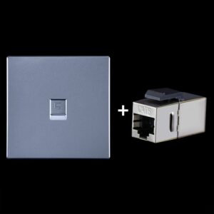 CAT.6 Shielded Pass-through Network Module, Single Port Panel + Shielded Pass-through, Single Port Panel+Shielded Pass-through