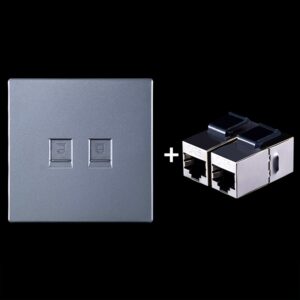 CAT.6 Shielded Pass-through Network Module, Dual Ports Panel + Shielded Pass-through, Dual Ports Panel+Shielded Pass-through