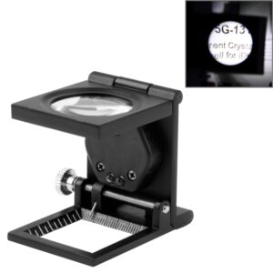 Mini Desk Style 10x Magnification Loupe Metal Antique Magnifier, Mini Desk Style