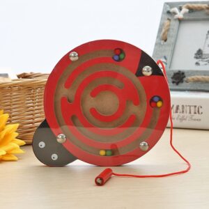 Children Puzzle Toy Wooden Magnetic Small Size Animal Maze, Ladybug, Tortoise, Monkey, Apple, New Small Fish, Starfish, New Apple, Snail, Frog, Duck, Fish, Owl