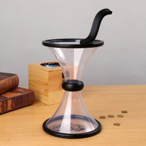 Vortex Bank Decompression Transparent Funnel Gravity Rotating Coin Storage Box