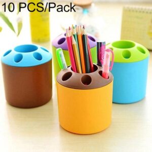 10 PCS Multi-function Creative Colour Pen Container Toothbrush Seat School Stationery Life Office Supplies, Random Color Delivery