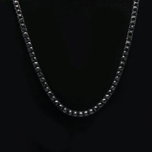 Mens Hip Hop Punk Single Row Crystal Inlaid Alloy Chain Necklace, Size: 24 inch, Size: 24 inch