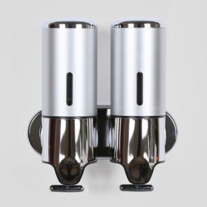 Dual Hotel Shower Manual Dispenser Wall Mounted Washing Liquid Shampoo Soap Bottle, Capacity: 1000ml, 1000ml/Silver, 1000ml/Black, 1000ml/Gold, 1000ml/Transparent, 1000ml/White, 1000ml/Dark Red, 1000ml/Green, 1000ml/Blue, 1000ml/Purple, 1000ml/Red