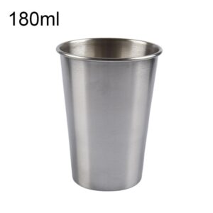 180ml Single Wall Electropolished Stainless Steel Brief Wine Cup(Silver), 180ml