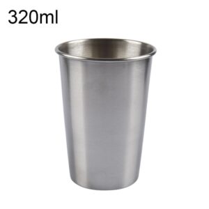 320ml Single Wall Electropolished Stainless Steel Brief Wine Cup(Silver), 320ml
