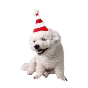 Western Red and White Striped Pet Dog Christmas Hat, Comfortable Children Dressing Up Christmas Hat, Red and White Striped