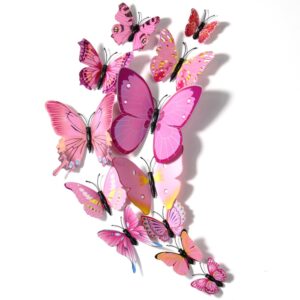 12pcs / Set Home Decoration Originality PVC 3D Butterfly Wall Paste